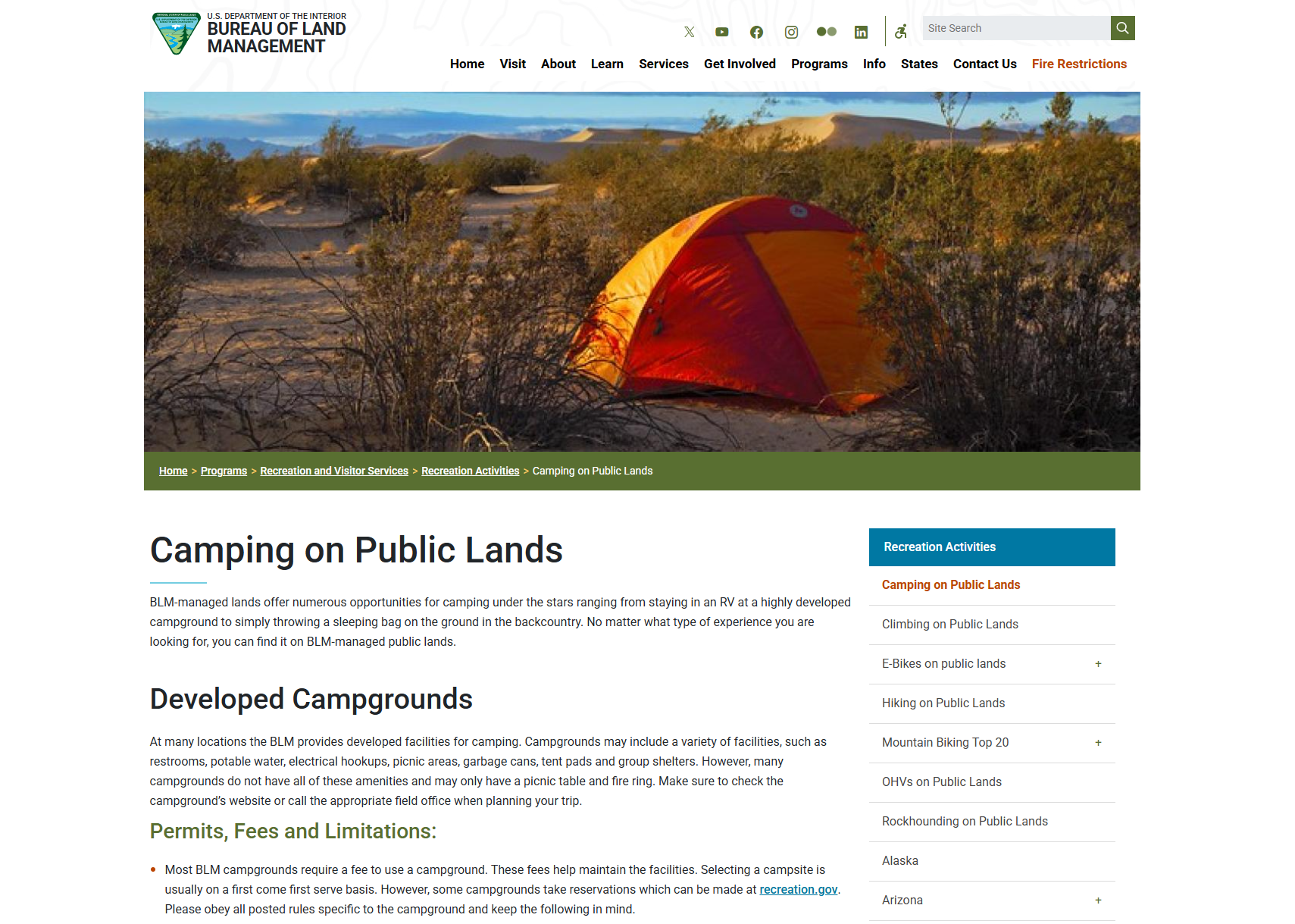 BLM screenshot - BLM screenshot - Best Backpacking Gear